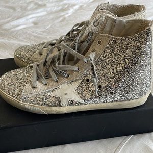 Golden goose Francy!  high tops- worn a couple times pictures to come